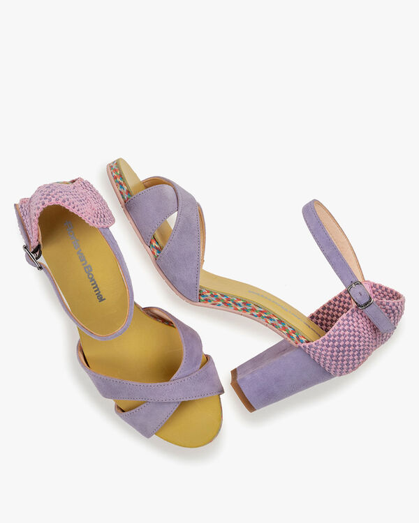 Sandal suede leather purple