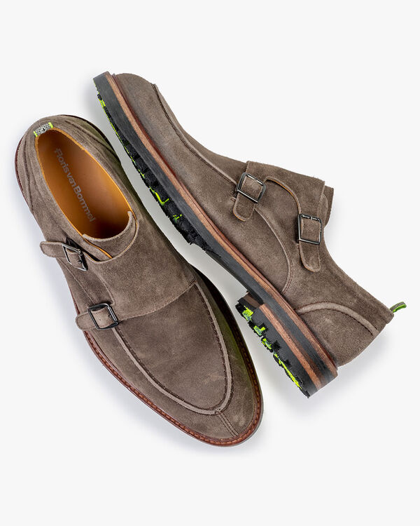 Monk-Schnallenschuh Wildleder taupe