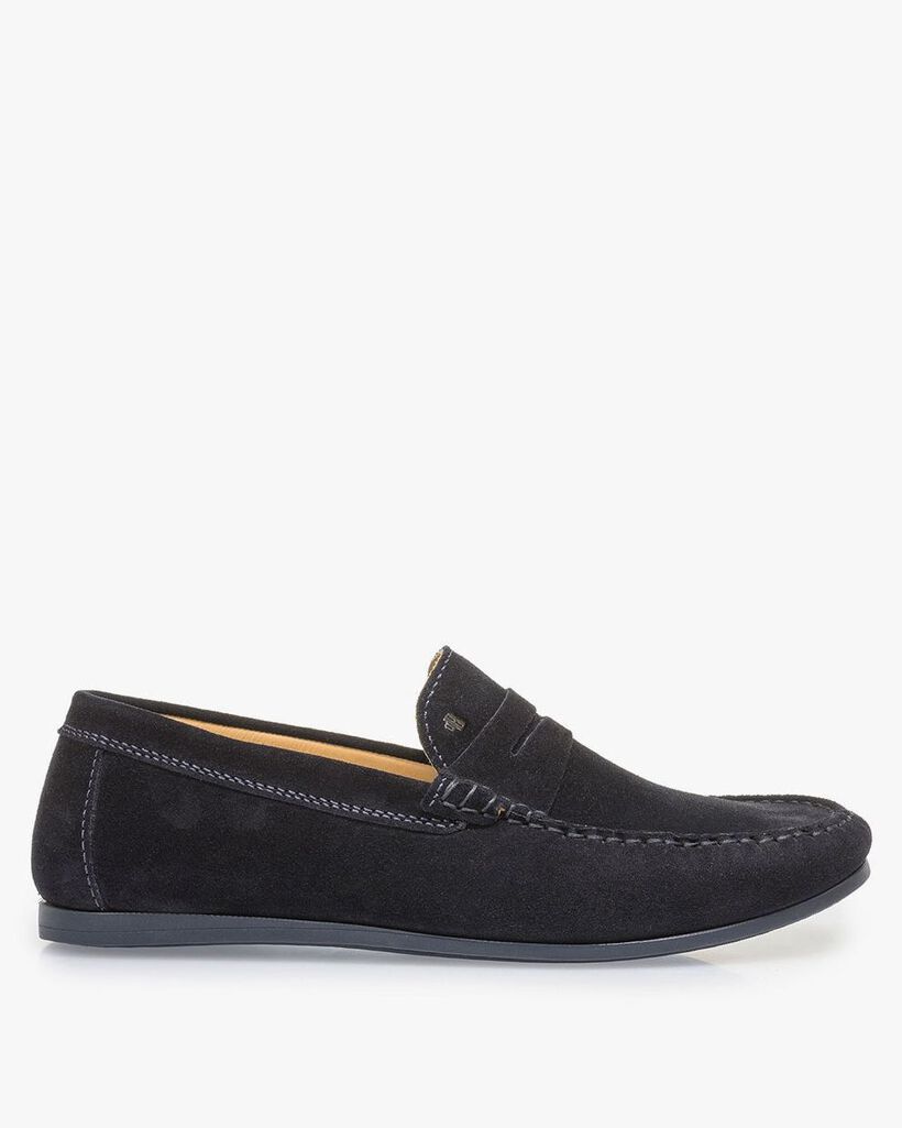 Dunkelblauer Wildleder-Loafer