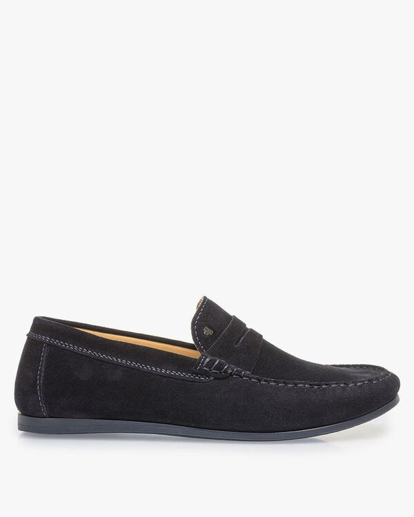 Dunkelblauer Wildleder-Loafer