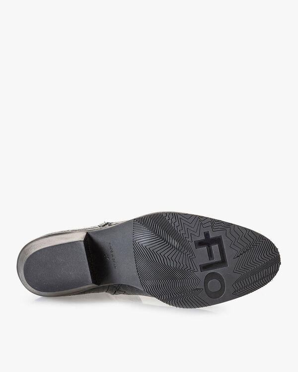 Stiefelette Craquel&eacute; Leder schwarz