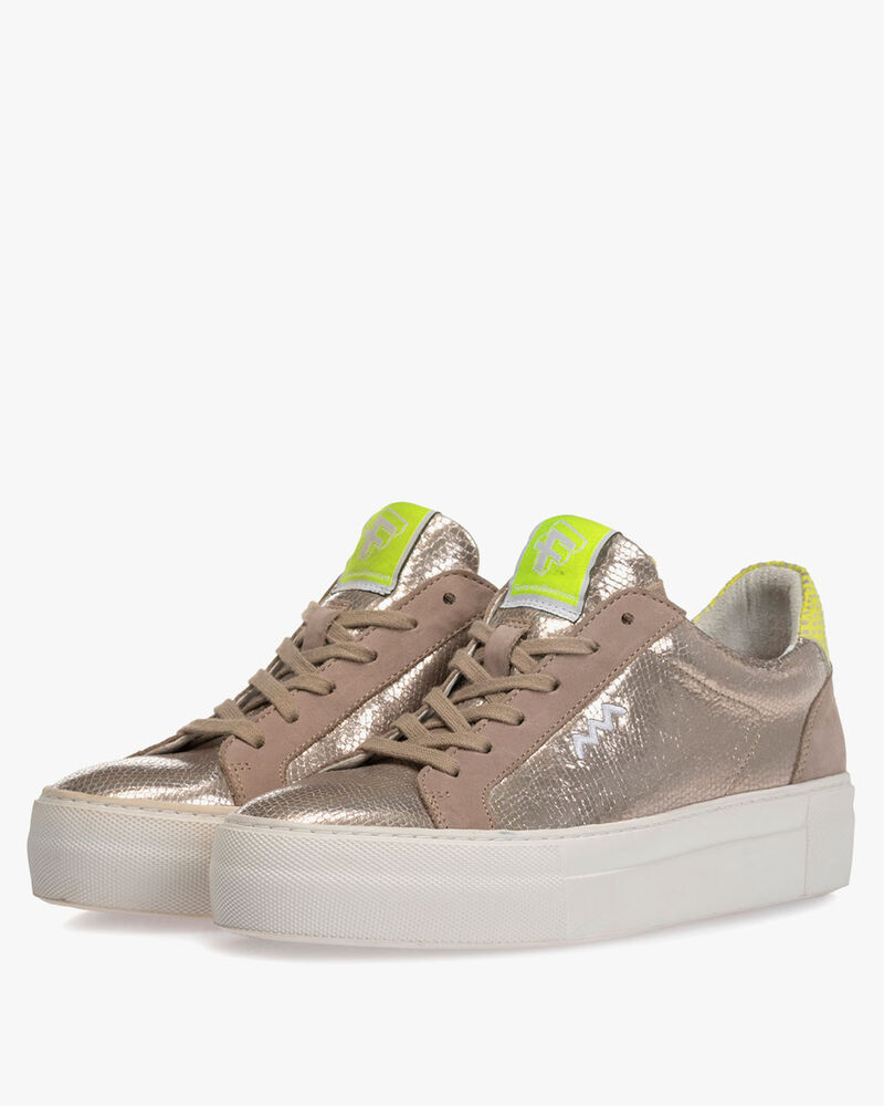Sneaker Metallic-Print taupe