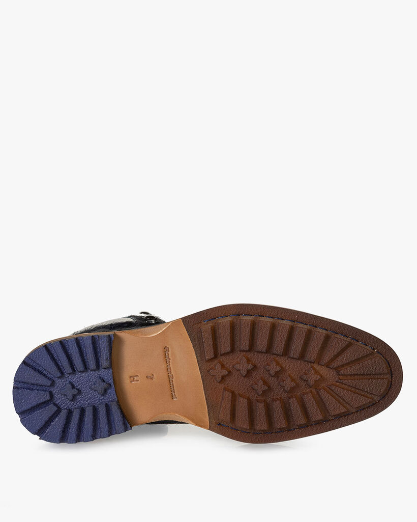 Schn&uuml;rstiefel Pony blau