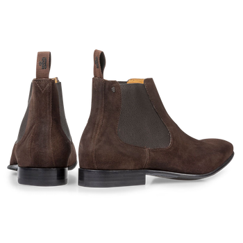 Dark brown suede leather Chelsea boot
