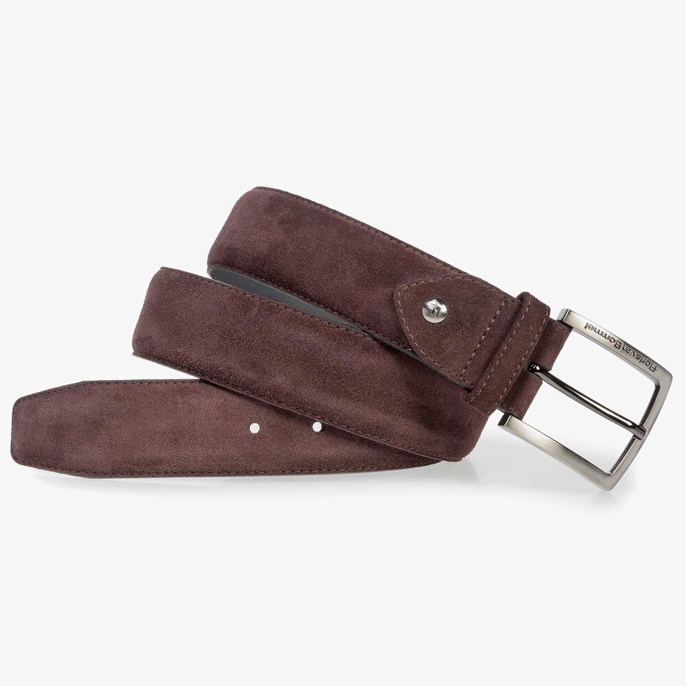 Red suede leather belt