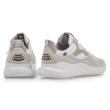 White sneaker suede leather