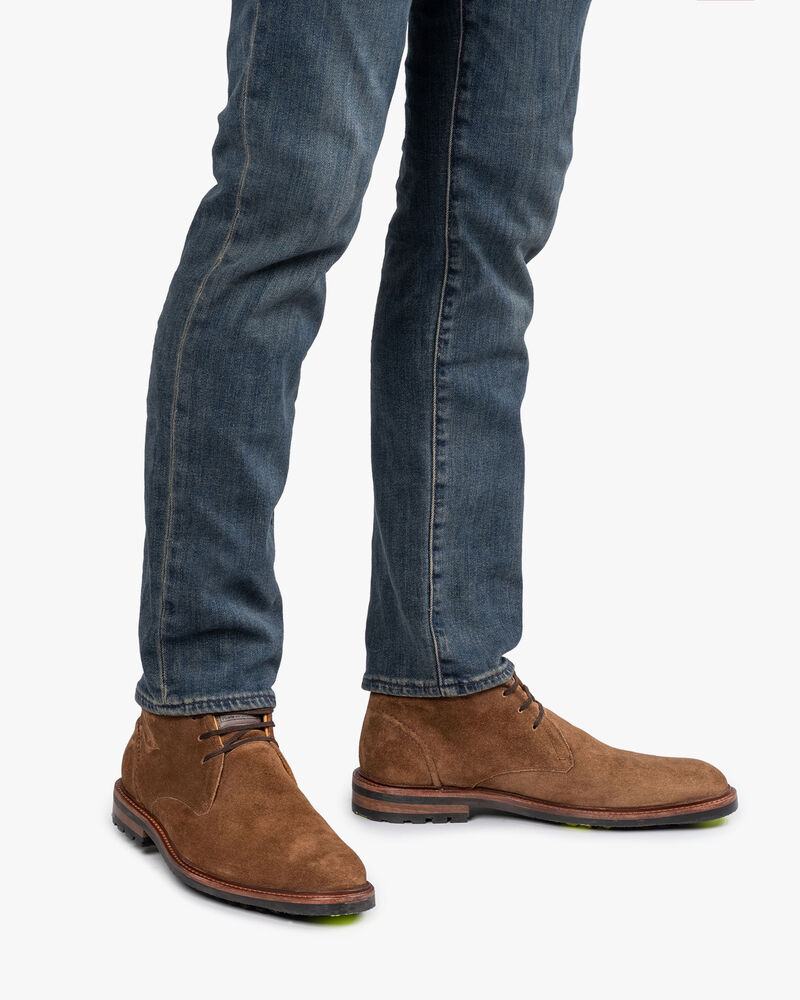 Lace boot suede leather beige