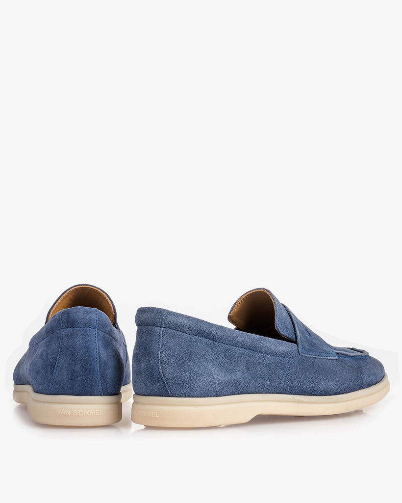 Blauer Wildleder-Loafer