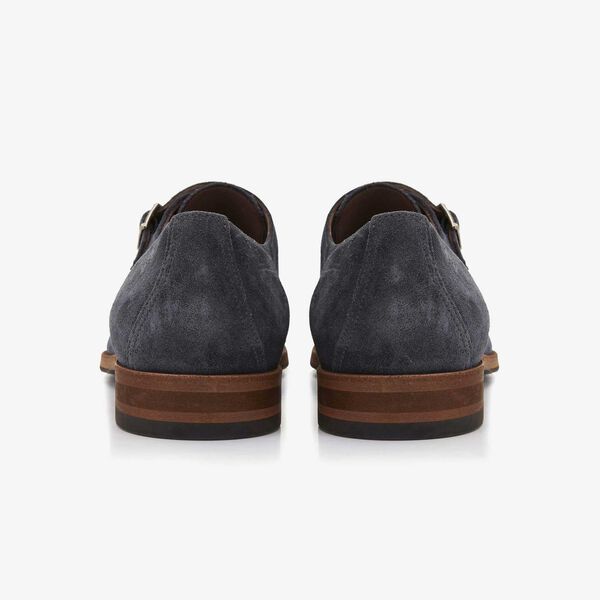 Floris van Bommel blauer Herren-Schnallenschuh aus Veloursleder