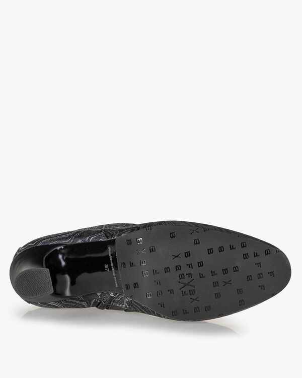 Stiefelette Print schwarz