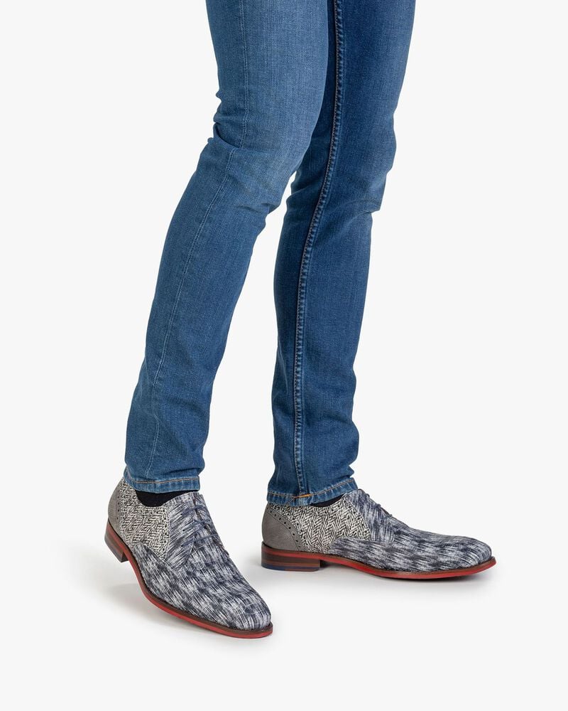 Schn&uuml;rschuh schwarz-wei&szlig;