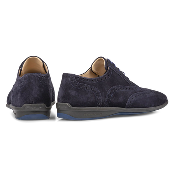 Schn&uuml;rschuh Wildleder blau