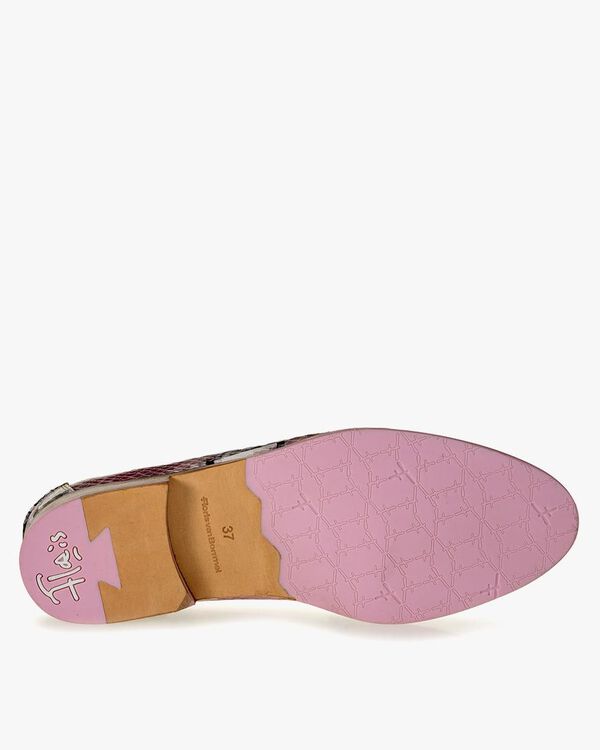 Loafer Leder mit Print pink