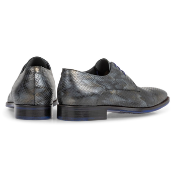 Schn&uuml;rschuh metallic grau