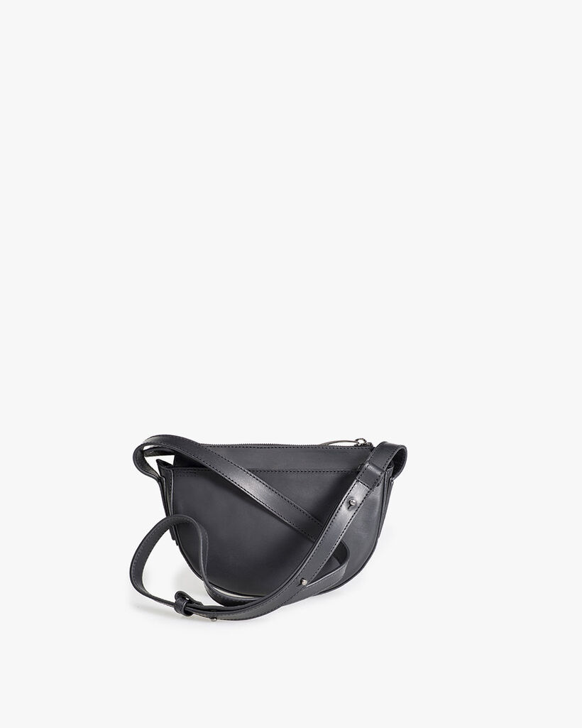 Black leather cross body bag