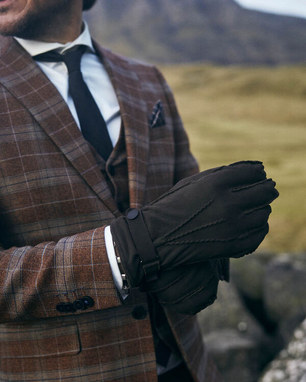 Handschuhe Wildleder dunkelbraun
