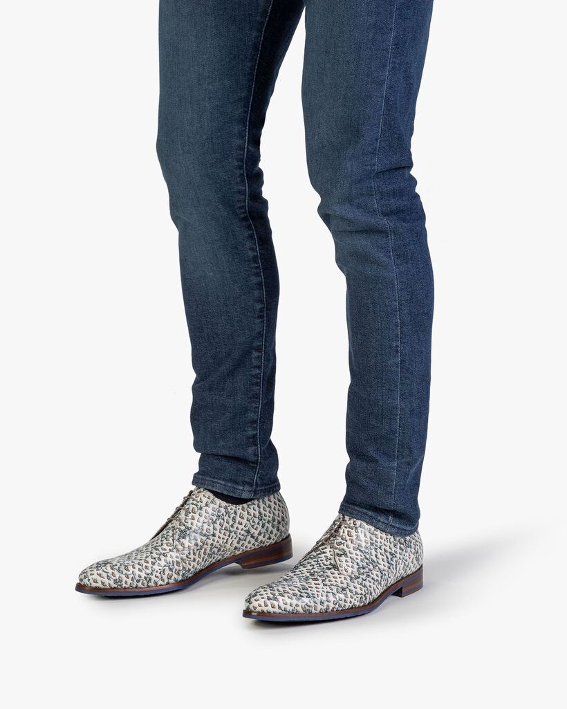 Schn&uuml;rschuh Leder sandfarben