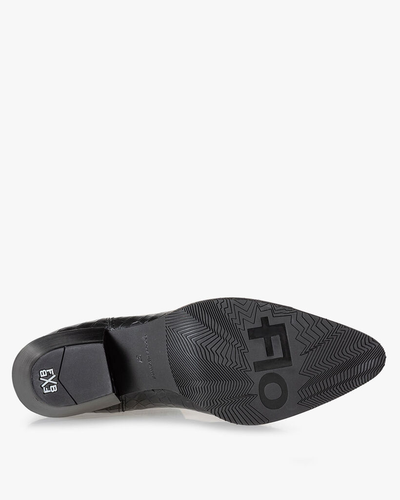 Chelsea Boot Reptilienprint schwarz