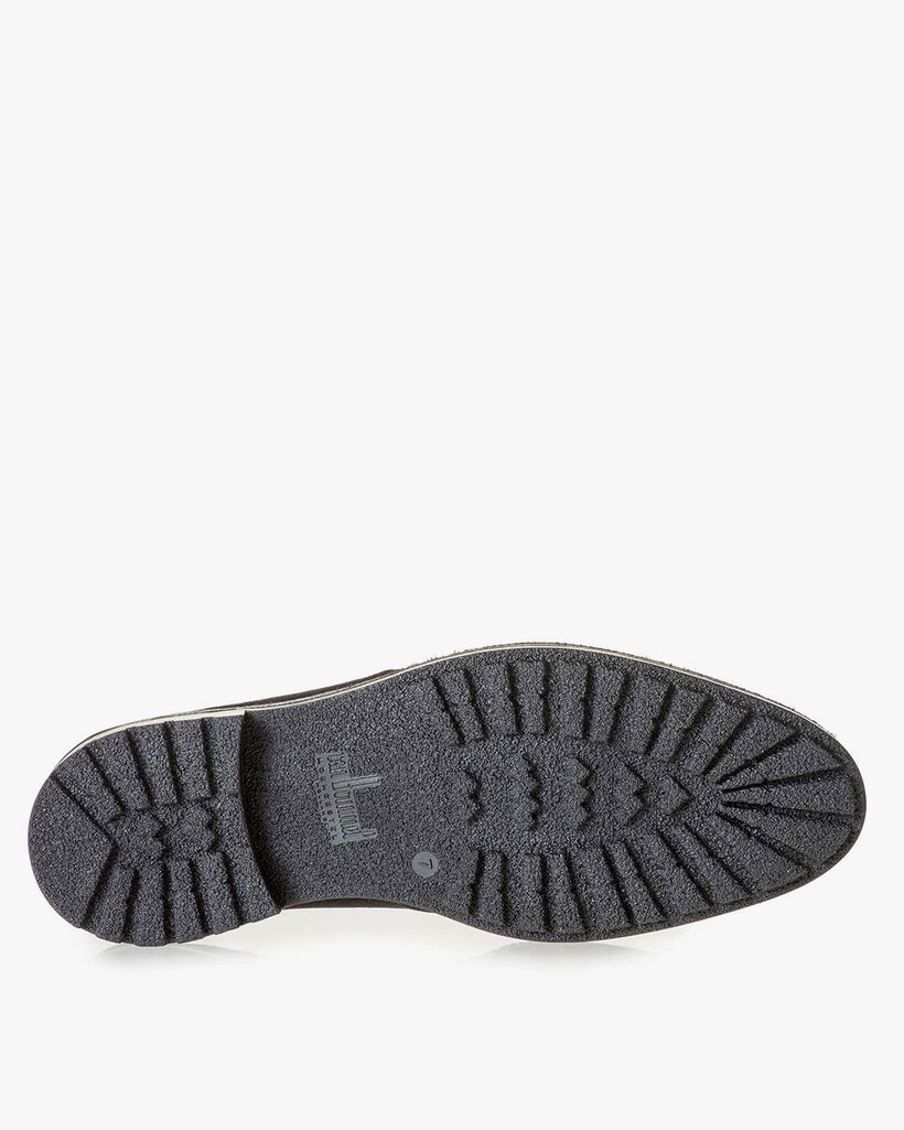 Dunkelblauer Wildleder-Schn&uuml;rstiefel