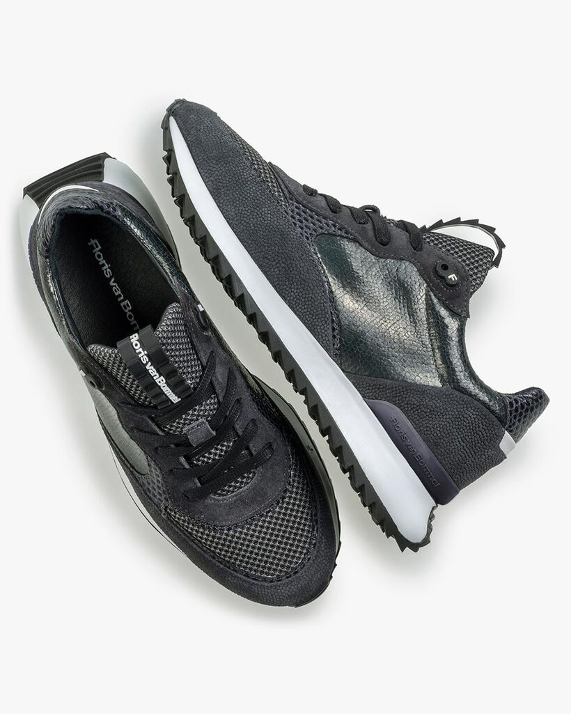 Sneaker Wildleder-Print grau