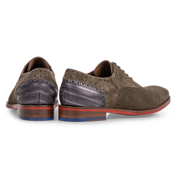 Schn&uuml;rschuh dunkelgr&uuml;n mit Print