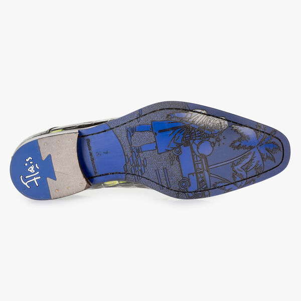 Orange-gelber Premium Leder-Schn&uuml;rschuh