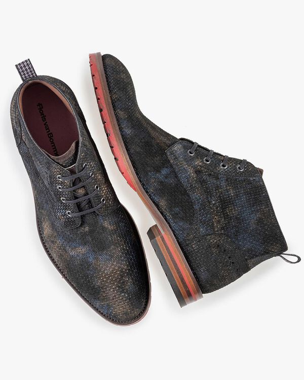 Schn&uuml;rstiefel bronze mit Print