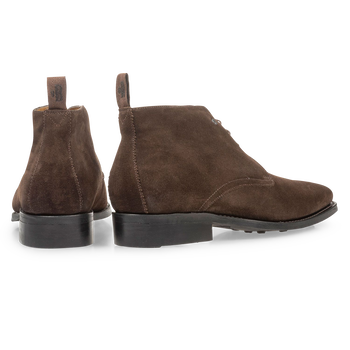 Dunkelbrauner Wildleder Schn&uuml;rstiefel