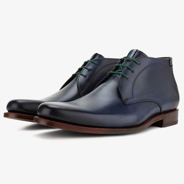 Floris van Bommel dark blue leather men’s lace boot