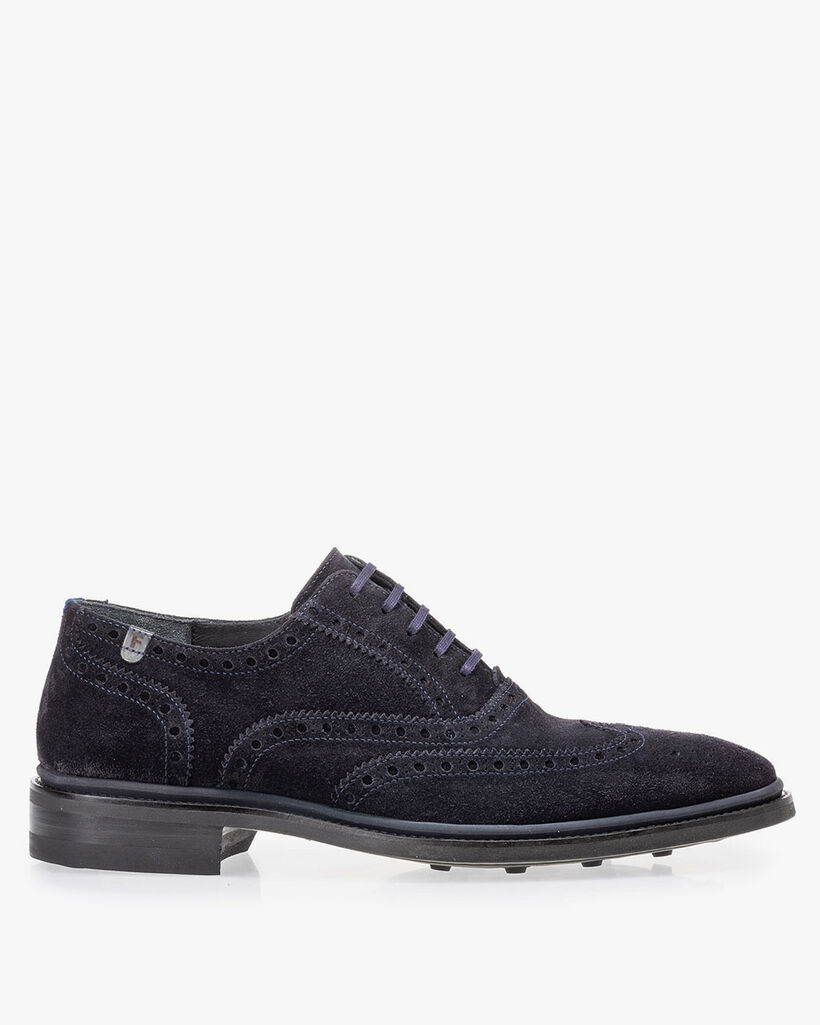 Brogue Wildleder dunkelblau