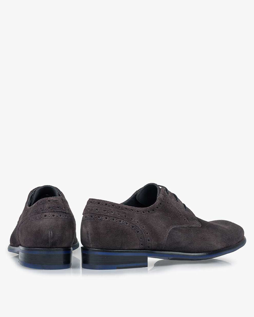 Lace shoe suede dark grey