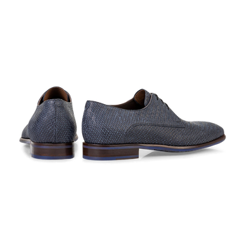 Lace shoe nubuck leather dark blue