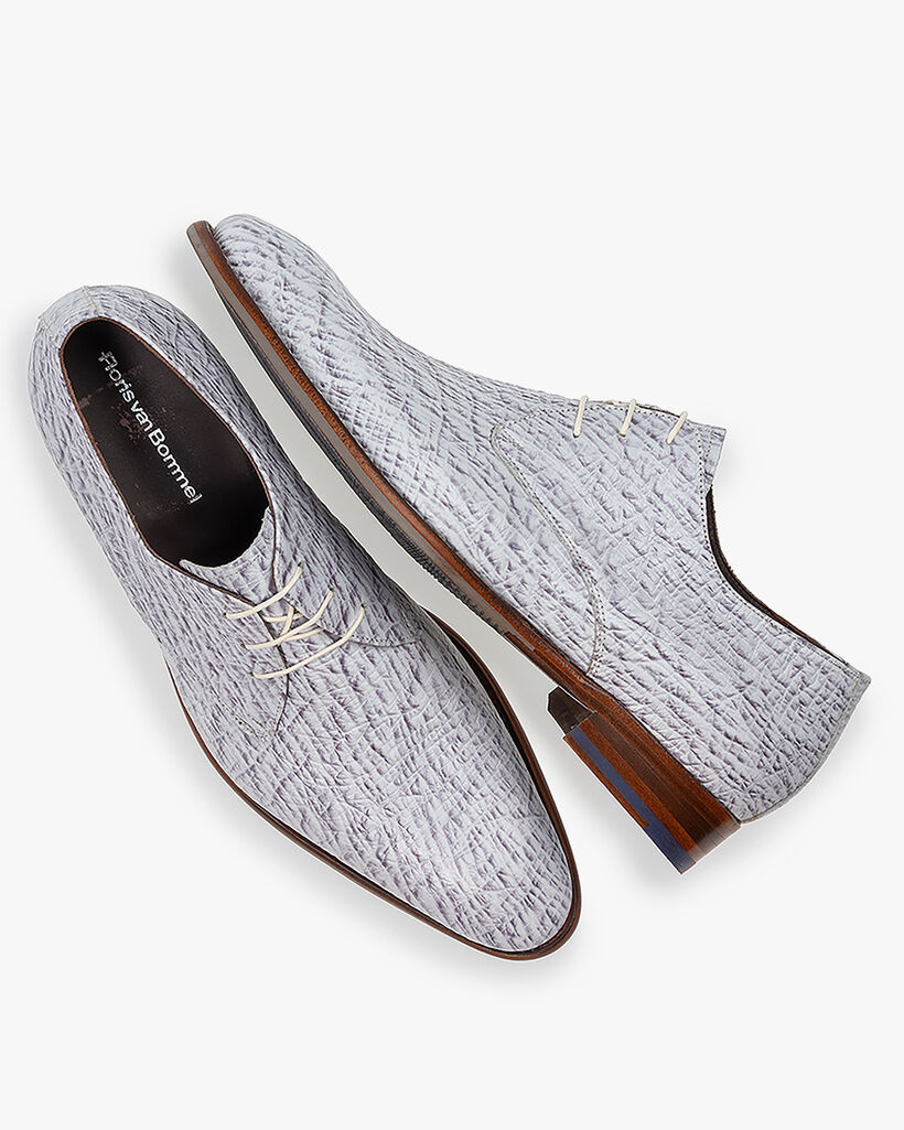 Lackleder-Schn&uuml;rschuh mit Krokoprint