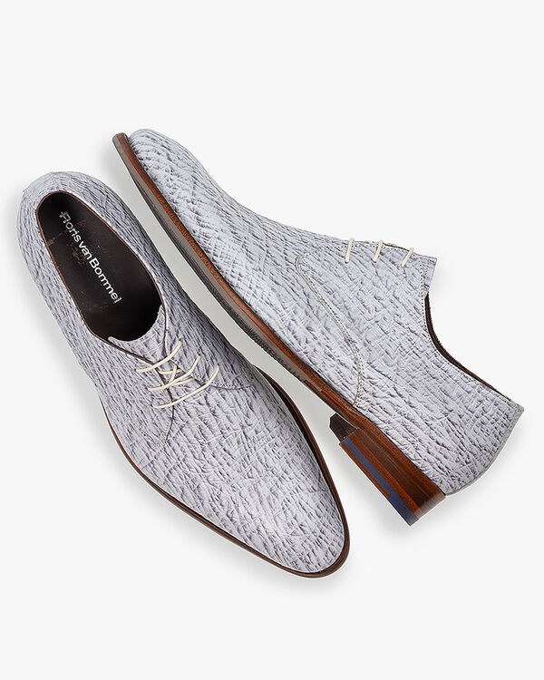 Lackleder-Schn&uuml;rschuh mit Krokoprint