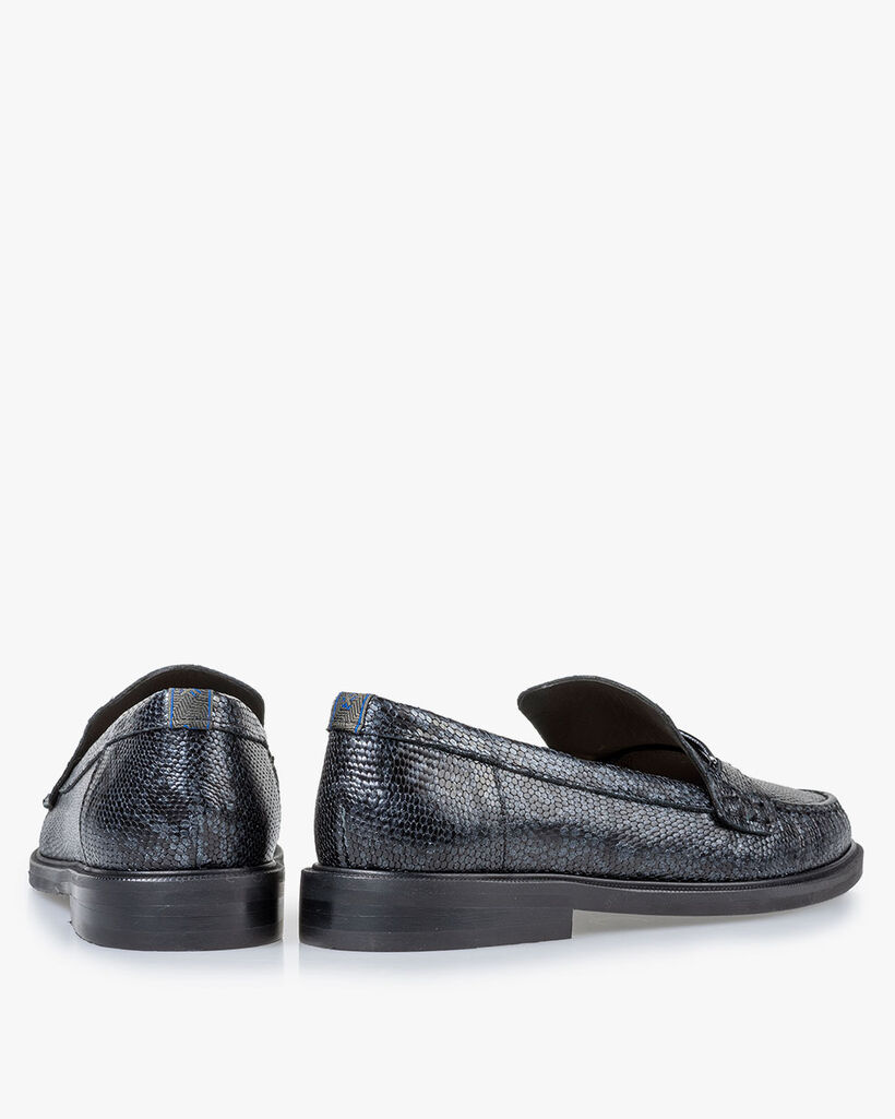 Loafer Metallic-Print blau
