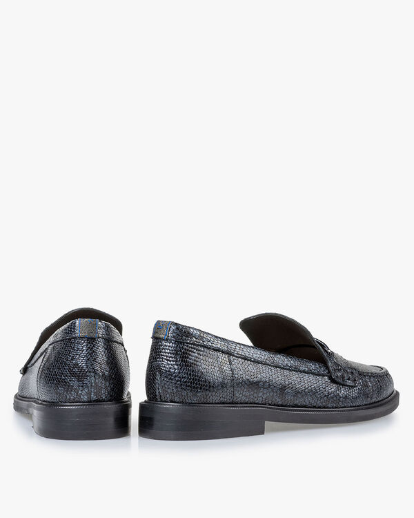 Loafer Metallic-Print blau