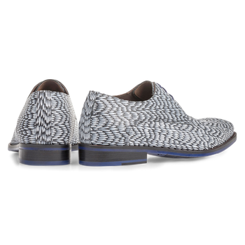 Hellgrauer Leder-Schn&uuml;rschuh mit Print