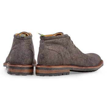 Lace boot reptile print dark grey