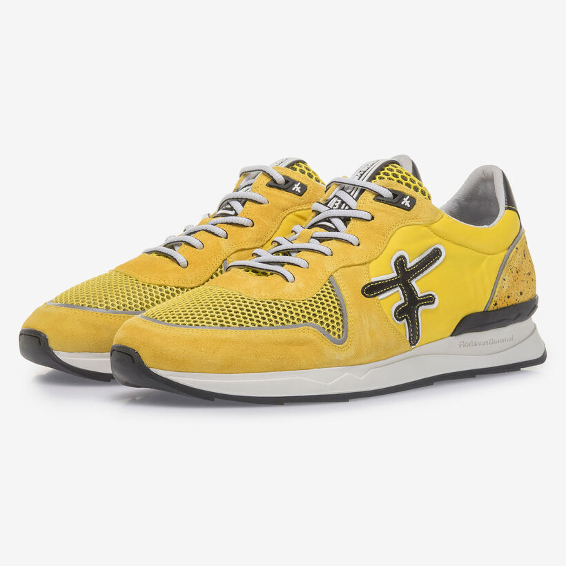 Yellow suede leather sneaker