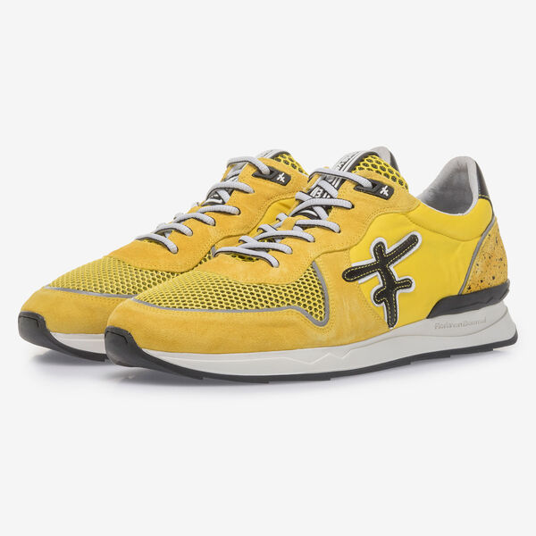 Yellow suede leather sneaker