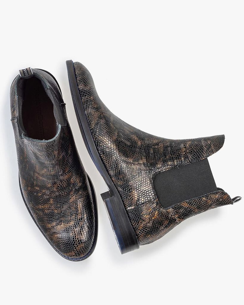 Chelsea Boot Krokoprint kupfer
