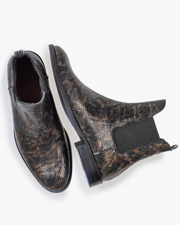 Chelsea Boot Krokoprint kupfer