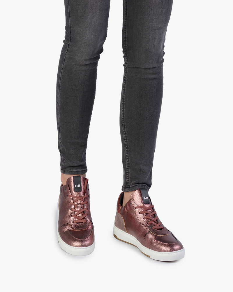 Sneaker Craquel&eacute; Leder rosa