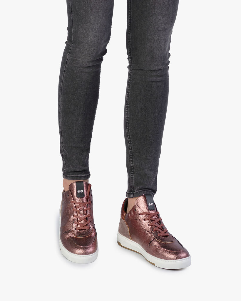 Sneaker Craquel&eacute; Leder rosa