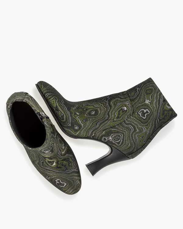 Stiefelette Print gr&uuml;n