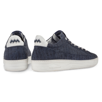 Sneaker printed leather dark blue