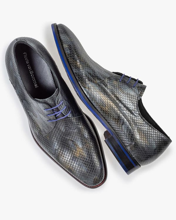 Schn&uuml;rschuh metallic grau