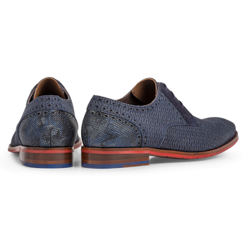 Schn&uuml;rschuh Nubukleder blau