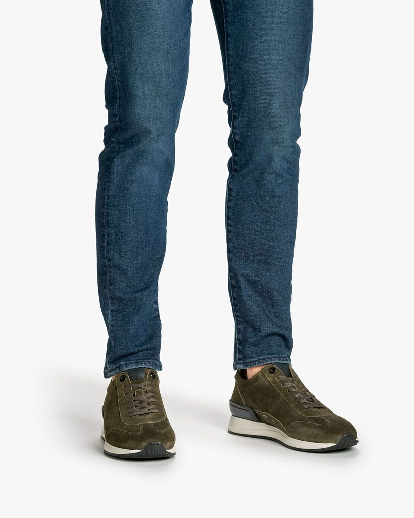 Sneaker Wildleder dunkelgr&uuml;n