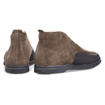 Mid-high suede leather lace boot